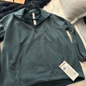 Lululemon Softstreme Long Half Zip in Indochine blue/size Large